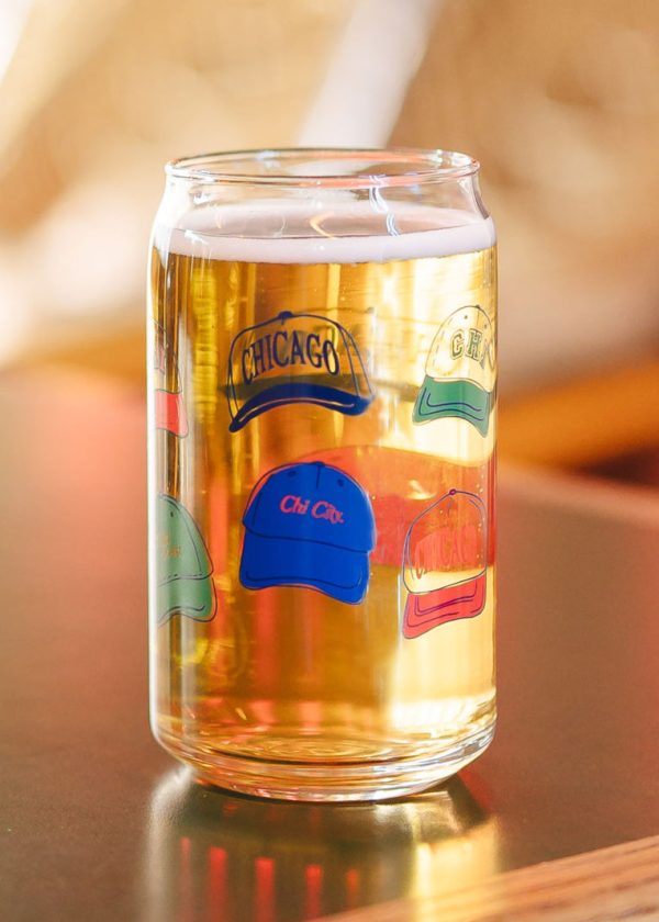 Chicago Baseball Hat Can Glass - 16 oz