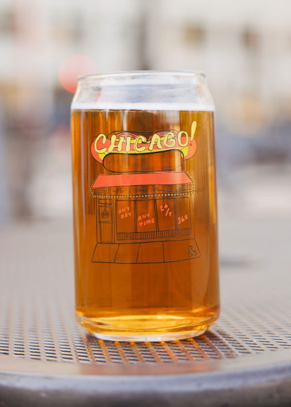 Hot Dog Stand Can Glass - 16 oz